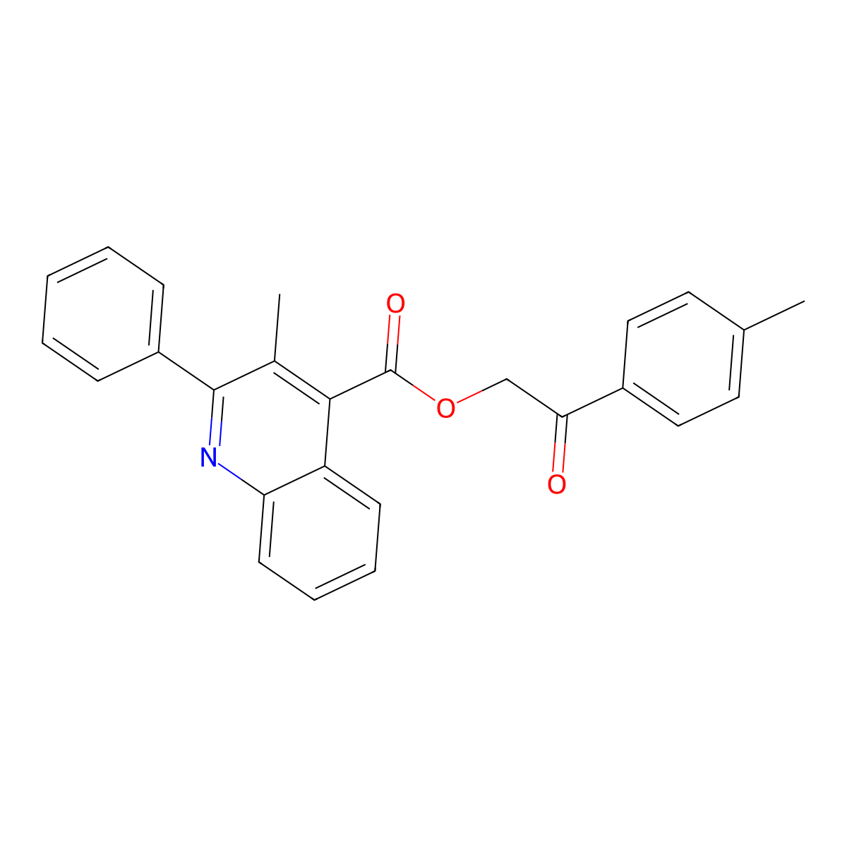 2-(4-Methylphenyl)-2-oxoethyl 3-methyl-2-phenyl-4-quinolinecarboxylate molecular structure, CAS 355421-93-1