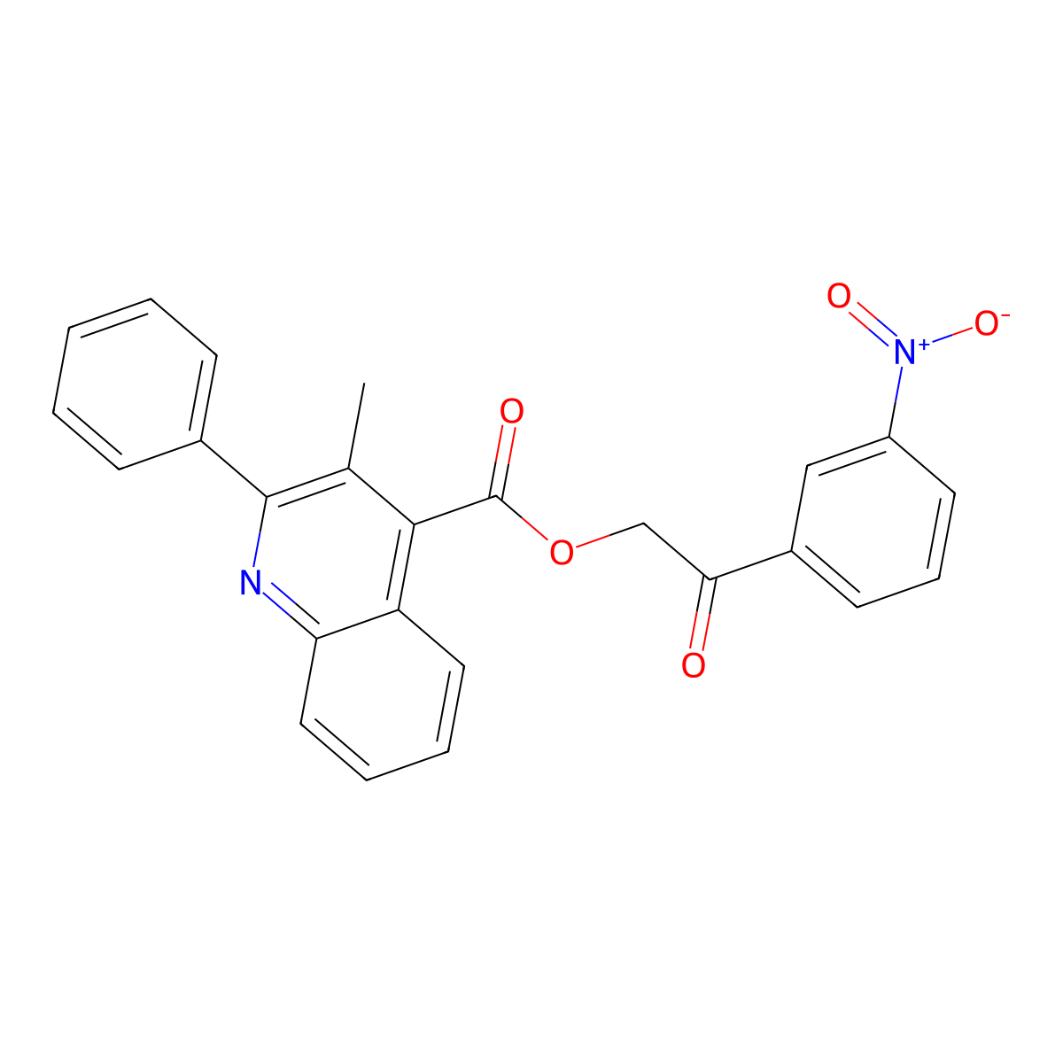 2-(3-Nitrophenyl)-2-oxoethyl 3-methyl-2-phenyl-4-quinolinecarboxylate molecular structure, CAS 355421-96-4