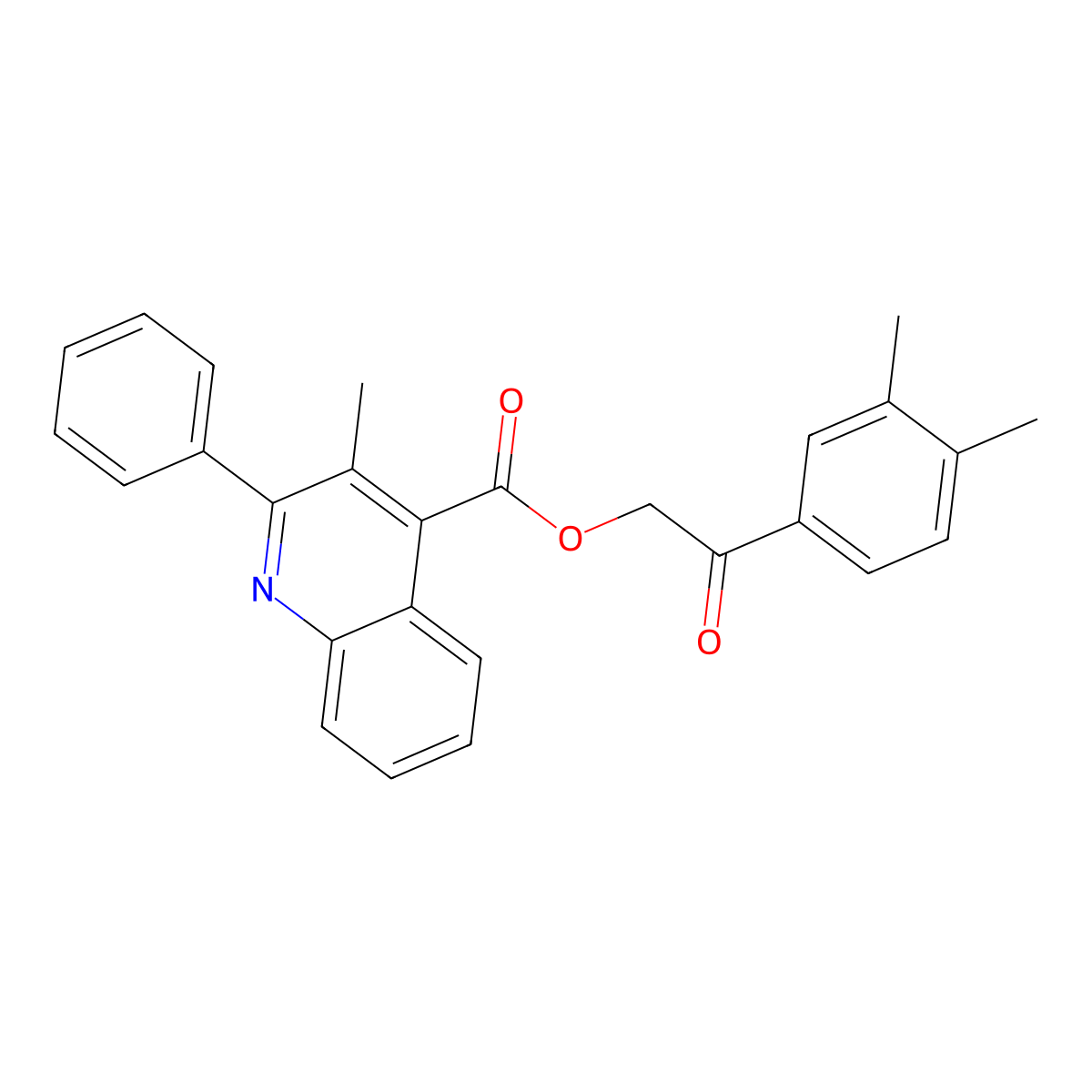 2-(3,4-Dimethylphenyl)-2-oxoethyl 3-methyl-2-phenyl-4-quinolinecarboxylate molecular structure, CAS 355421-97-5