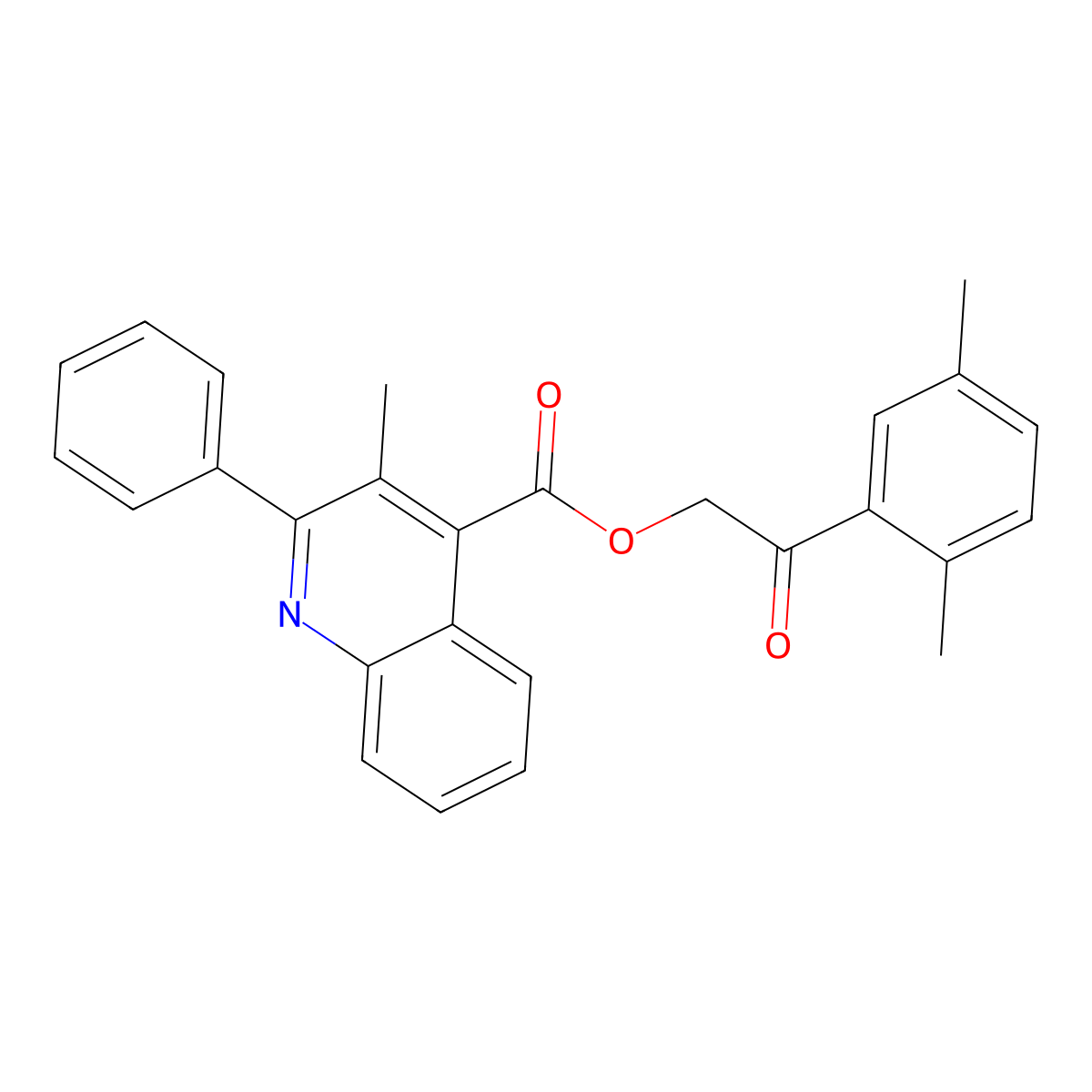 2-(2,5-Dimethylphenyl)-2-oxoethyl 3-methyl-2-phenyl-4-quinolinecarboxylate molecular structure, CAS 355421-99-7
