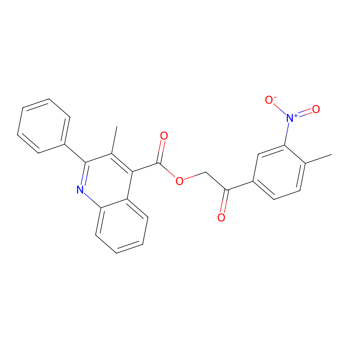 2-(4-Methyl-3-nitrophenyl)-2-oxoethyl 3-methyl-2-phenyl-4-quinolinecarboxylate molecular structure, CAS 355422-01-4