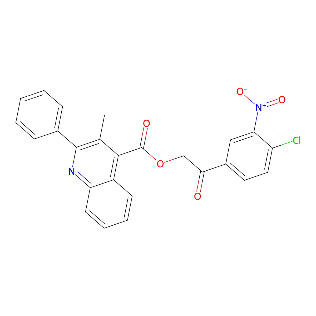 2-(4-Chloro-3-nitrophenyl)-2-oxoethyl 3-methyl-2-phenylquinoline-4-carboxylate molecular structure, CAS 355422-03-6