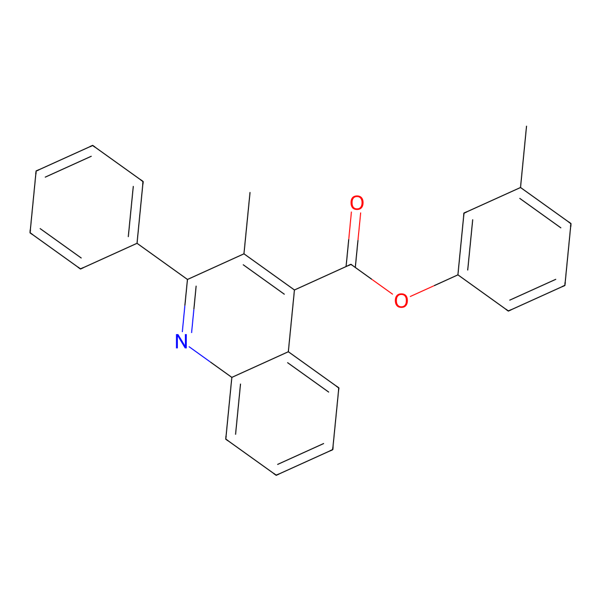 3-Methylphenyl 3-methyl-2-phenyl-4-quinolinecarboxylate molecular structure, CAS 355422-06-9