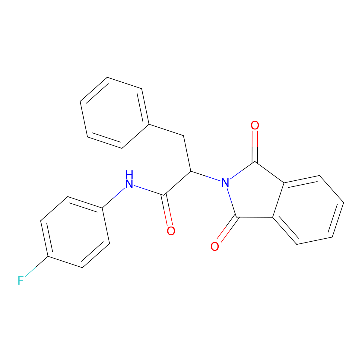 2-(1,3-dioxoisoindol-2-yl)-N-(4-fluorophenyl)-3-phenylpropanamide molecular structure, CAS 355422-19-4