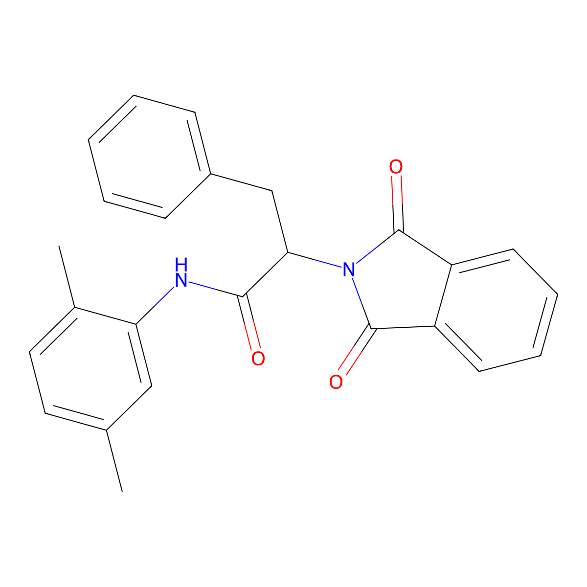 N-(2,5-dimethylphenyl)-2-(1,3-dioxoisoindol-2-yl)-3-phenylpropanamide molecular structure, CAS 355422-20-7