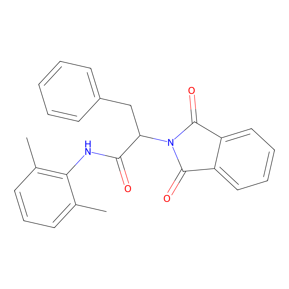 N-(2,6-dimethylphenyl)-2-(1,3-dioxoisoindol-2-yl)-3-phenylpropanamide molecular structure, CAS 355422-22-9