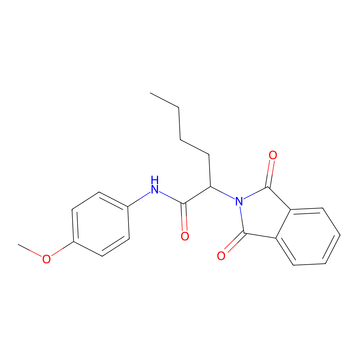 2-(1,3-dioxoisoindol-2-yl)-N-(4-methoxyphenyl)hexanamide molecular structure, CAS 355422-44-5