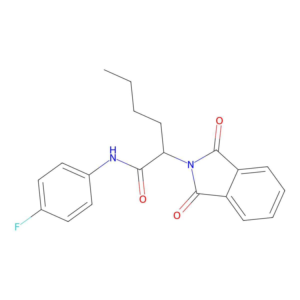 2-(1,3-dioxoisoindol-2-yl)-N-(4-fluorophenyl)hexanamide molecular structure, CAS 355422-46-7