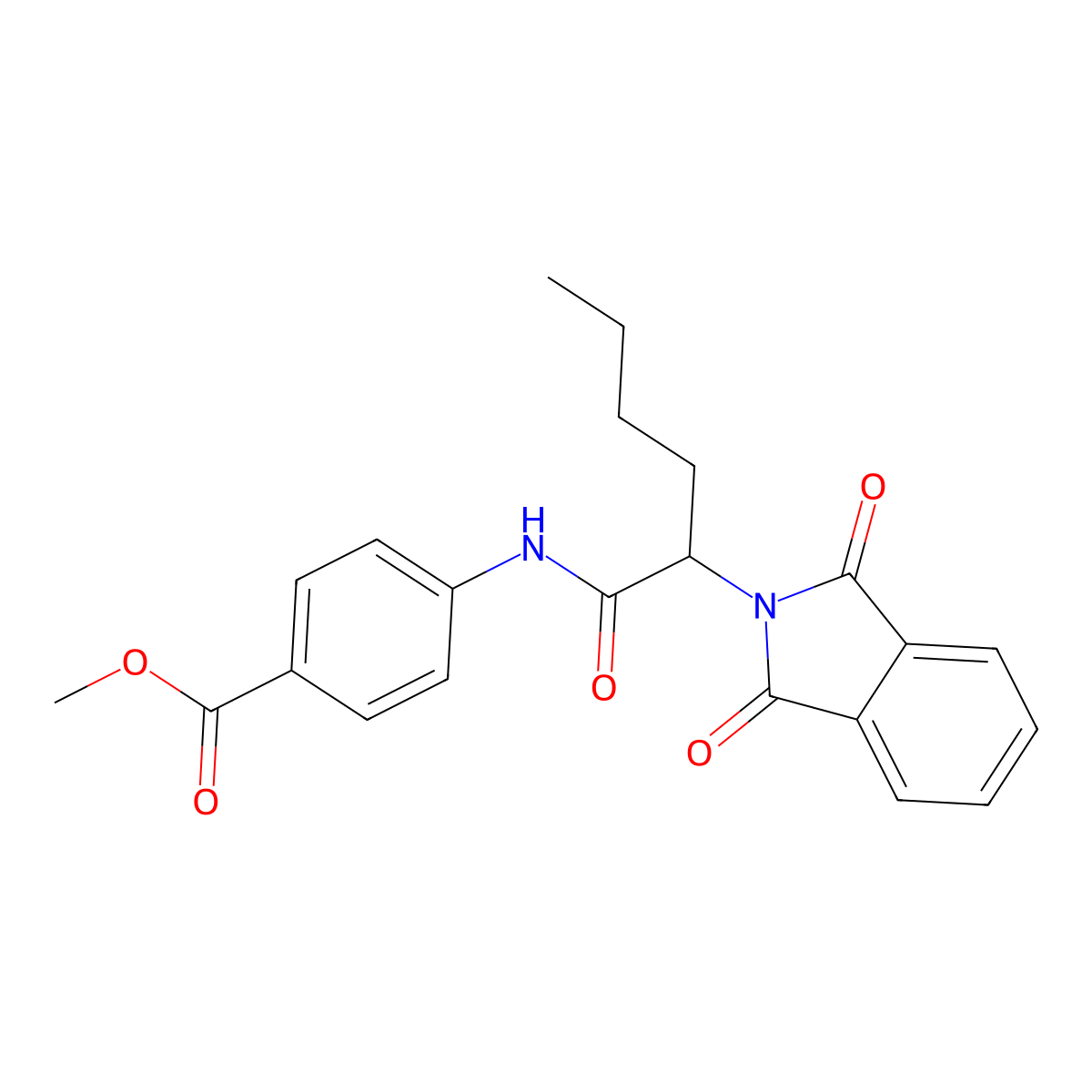 methyl 4-{[2-(1,3-dioxo-1,3-dihydro-2H-isoindol-2-yl)hexanoyl]amino}benzoate molecular structure, CAS 355422-49-0