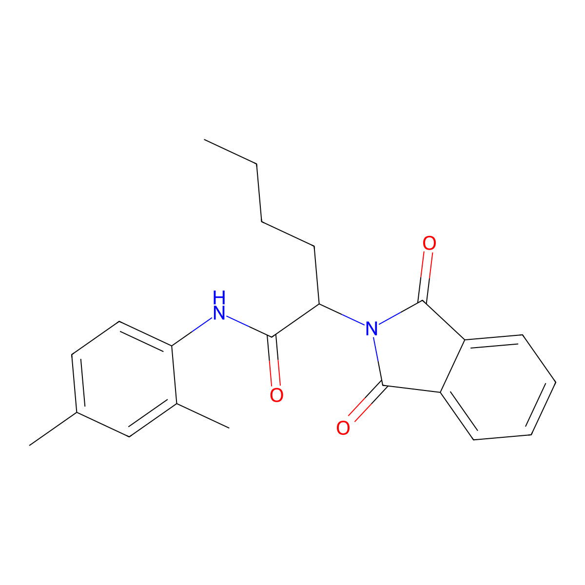 N-(2,4-dimethylphenyl)-2-(1,3-dioxoisoindol-2-yl)hexanamide molecular structure, CAS 355422-51-4