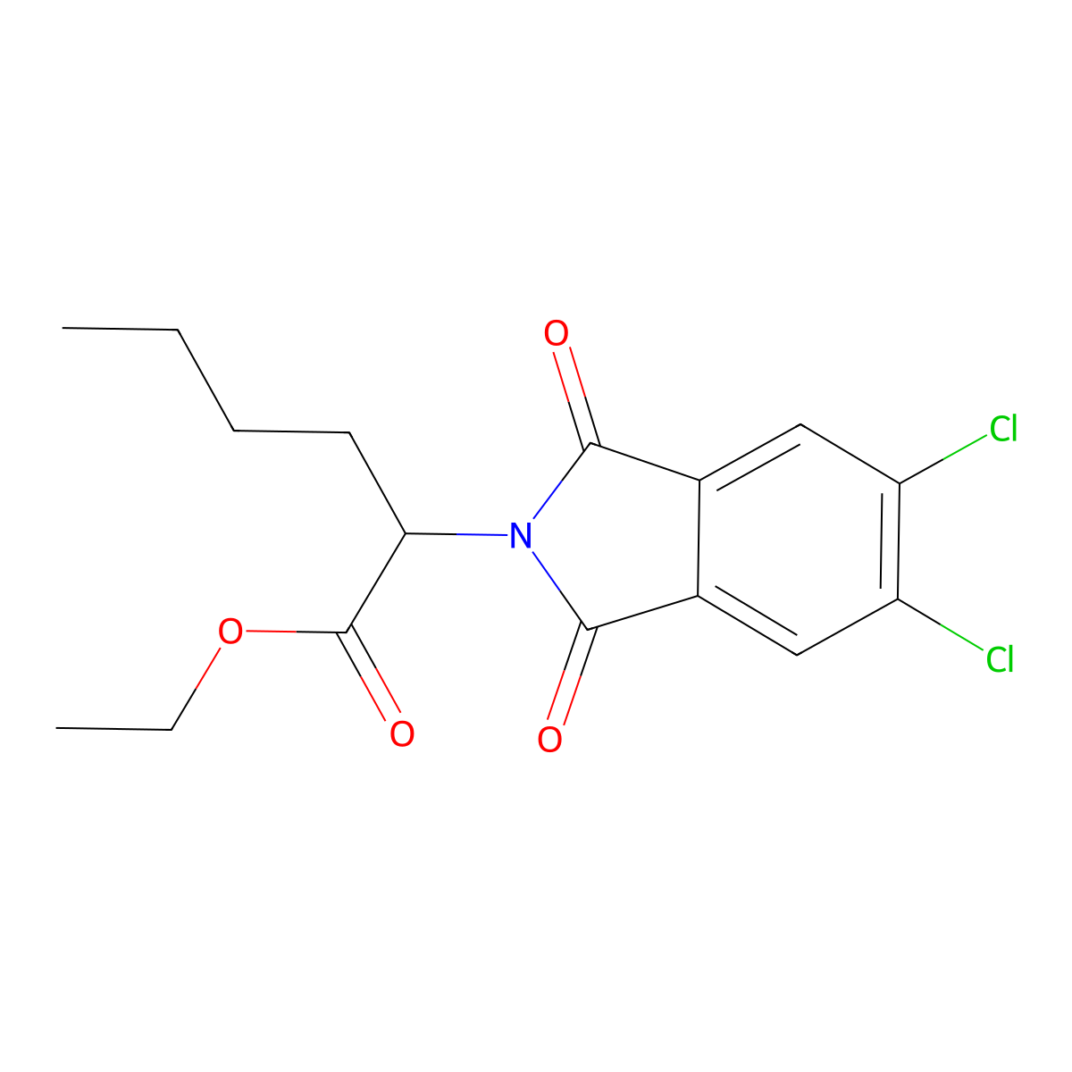 ethyl 2-(5,6-dichloro-1,3-dioxo-1,3-dihydro-2H-isoindol-2-yl)hexanoate molecular structure, CAS 355422-66-1