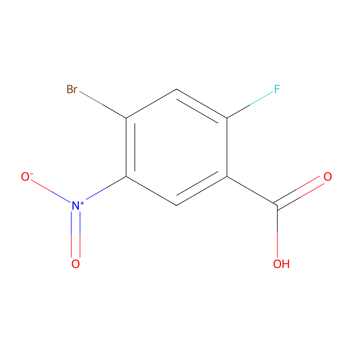 4-Bromo-2-fluoro-5-nitrobenzoic acid molecular structure, CAS 355423-16-4