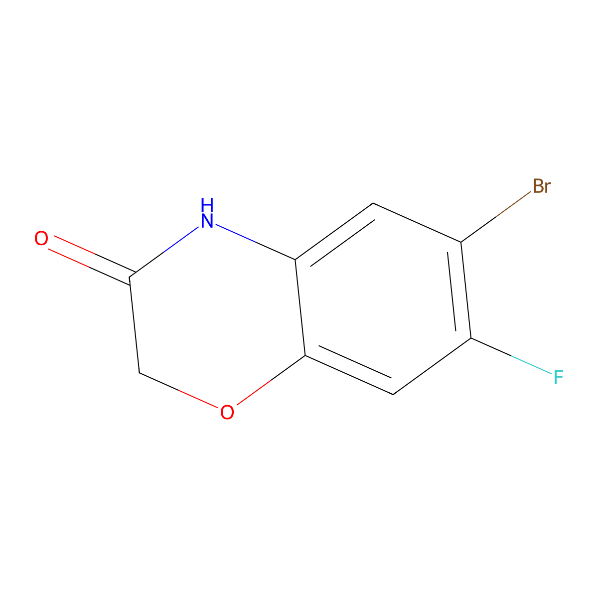 6-Bromo-7-fluoro-2,4-dihydro-1,4-benzoxazin-3-one molecular structure, CAS 355423-58-4