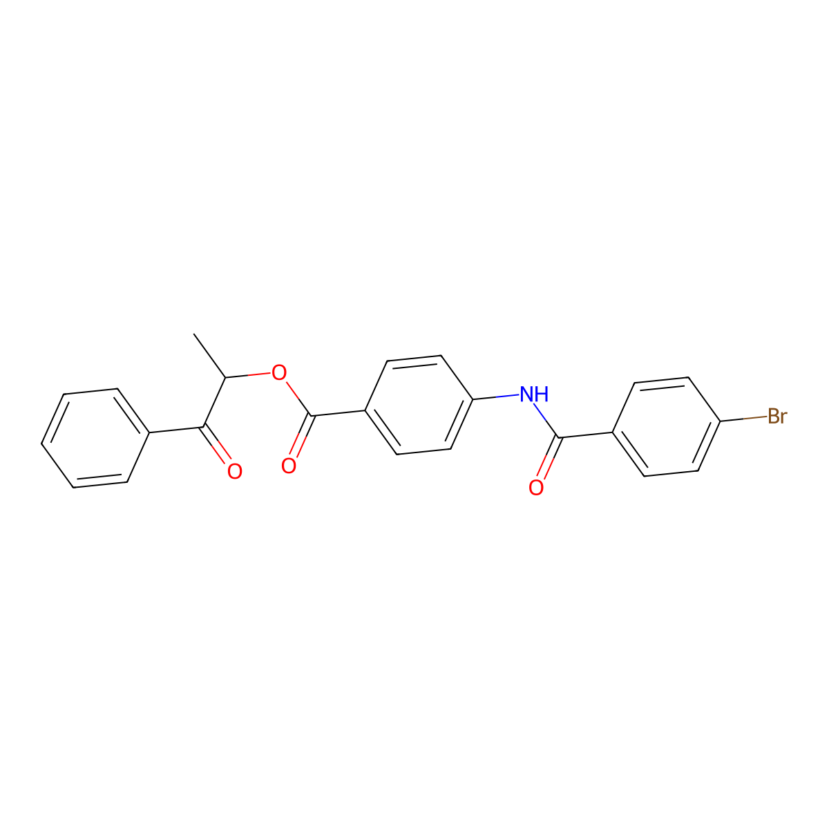 1-Methyl-2-oxo-2-phenylethyl 4-[(4-bromobenzoyl)amino]benzoate molecular structure, CAS 355425-66-0