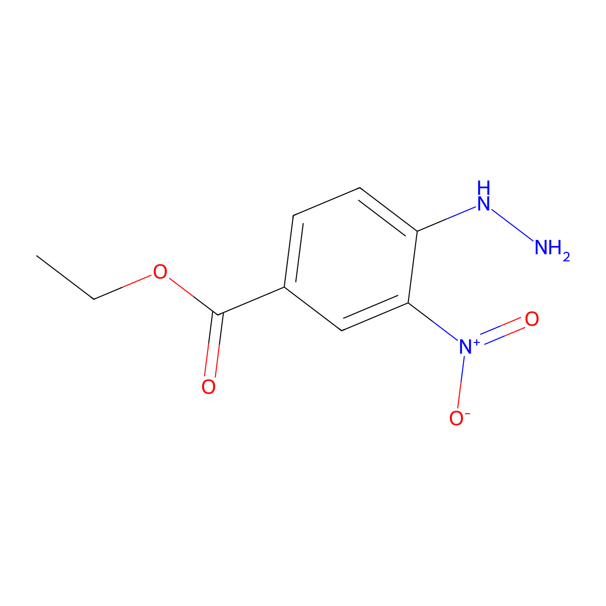 Ethyl 4-hydrazinyl-3-nitrobenzoate molecular structure, CAS 355425-79-5