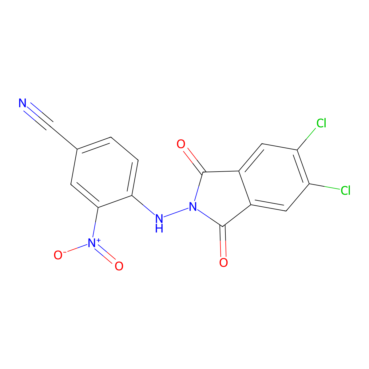 4-[(5,6-dichloro-1,3-dioxo-1,3-dihydro-2H-isoindol-2-yl)amino]-3-nitrobenzonitrile molecular structure, CAS 355425-91-1