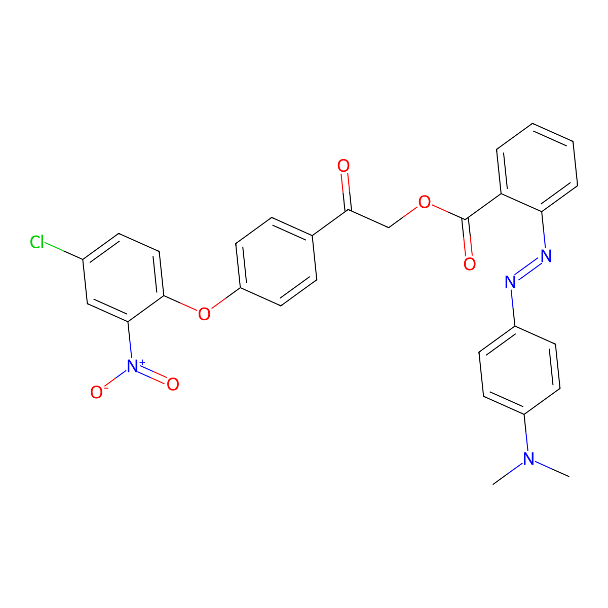 2-[4-(4-chloro-2-nitrophenoxy)phenyl]-2-oxoethyl 2-{(E)-[4-(dimethylamino)phenyl]diazenyl}benzoate molecular structure, CAS 355426-33-4