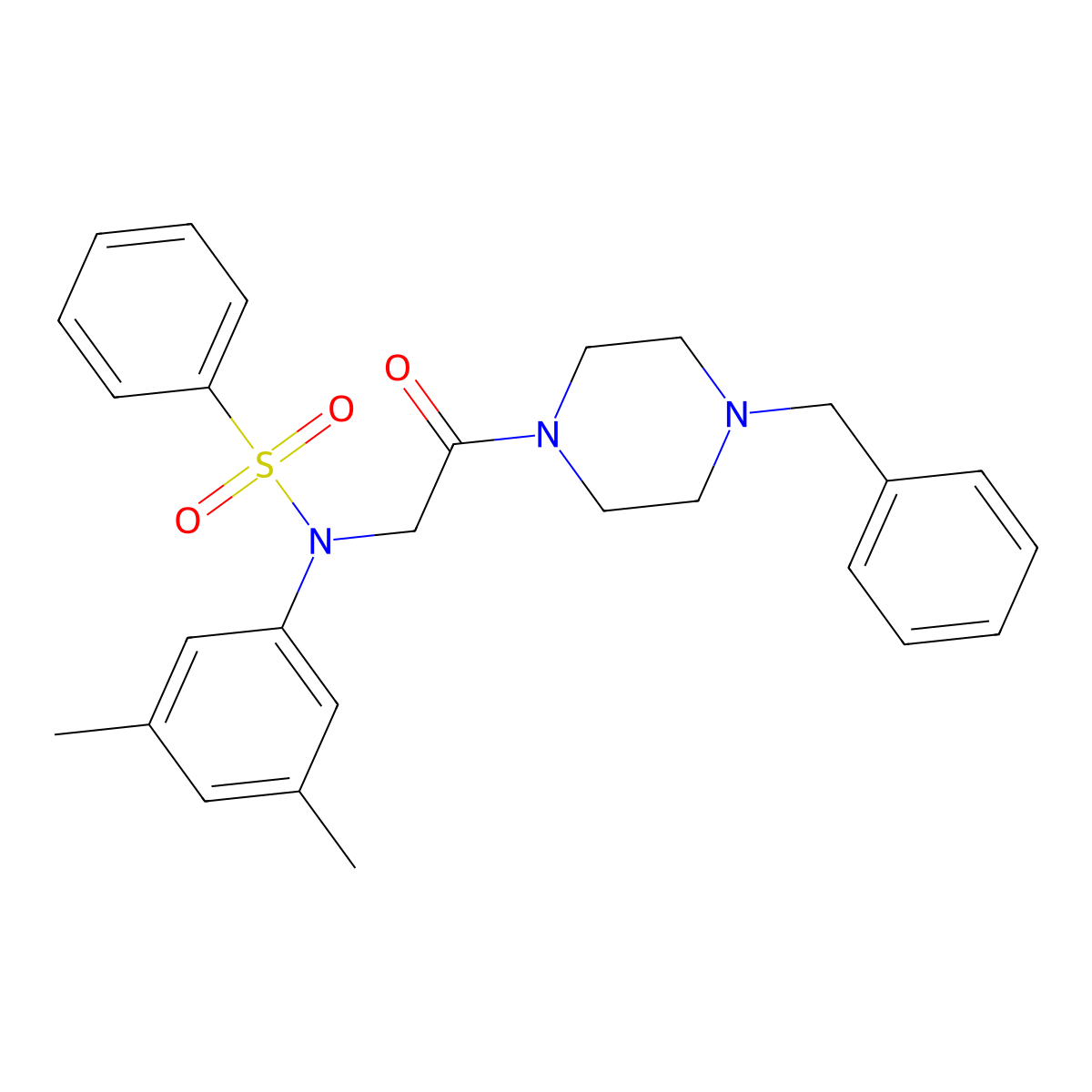 N-[2-(4-benzylpiperazin-1-yl)-2-oxoethyl]-N-(3,5-dimethylphenyl)benzenesulfonamide molecular structure, CAS 355427-23-5