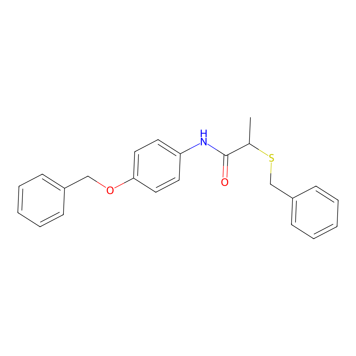 N-[4-(benzyloxy)phenyl]-2-(benzylsulfanyl)propanamide molecular structure, CAS 355427-48-4