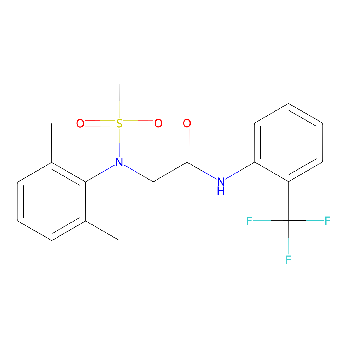 2-(2,6-dimethyl-N-methylsulfonylanilino)-N-[2-(trifluoromethyl)phenyl]acetamide molecular structure, CAS 355427-79-1