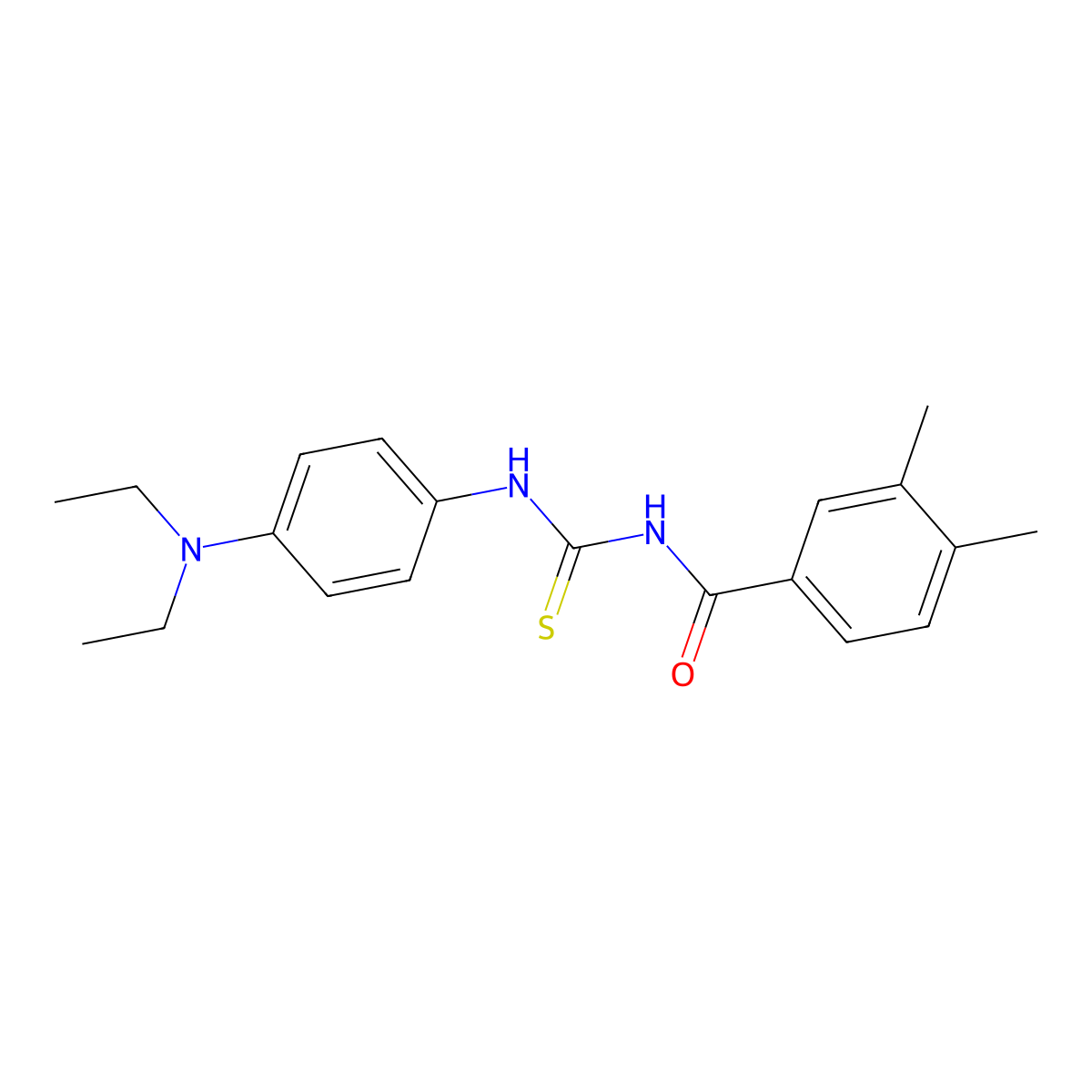 N-[[4-(diethylamino)phenyl]carbamothioyl]-3,4-dimethylbenzamide molecular structure, CAS 355428-22-7