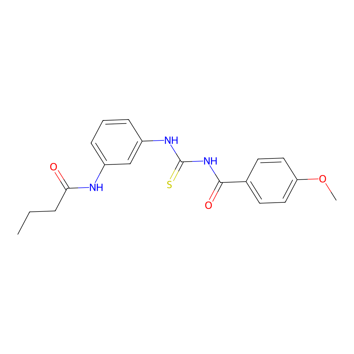 N-[[3-(butanoylamino)phenyl]carbamothioyl]-4-methoxybenzamide molecular structure, CAS 355428-36-3