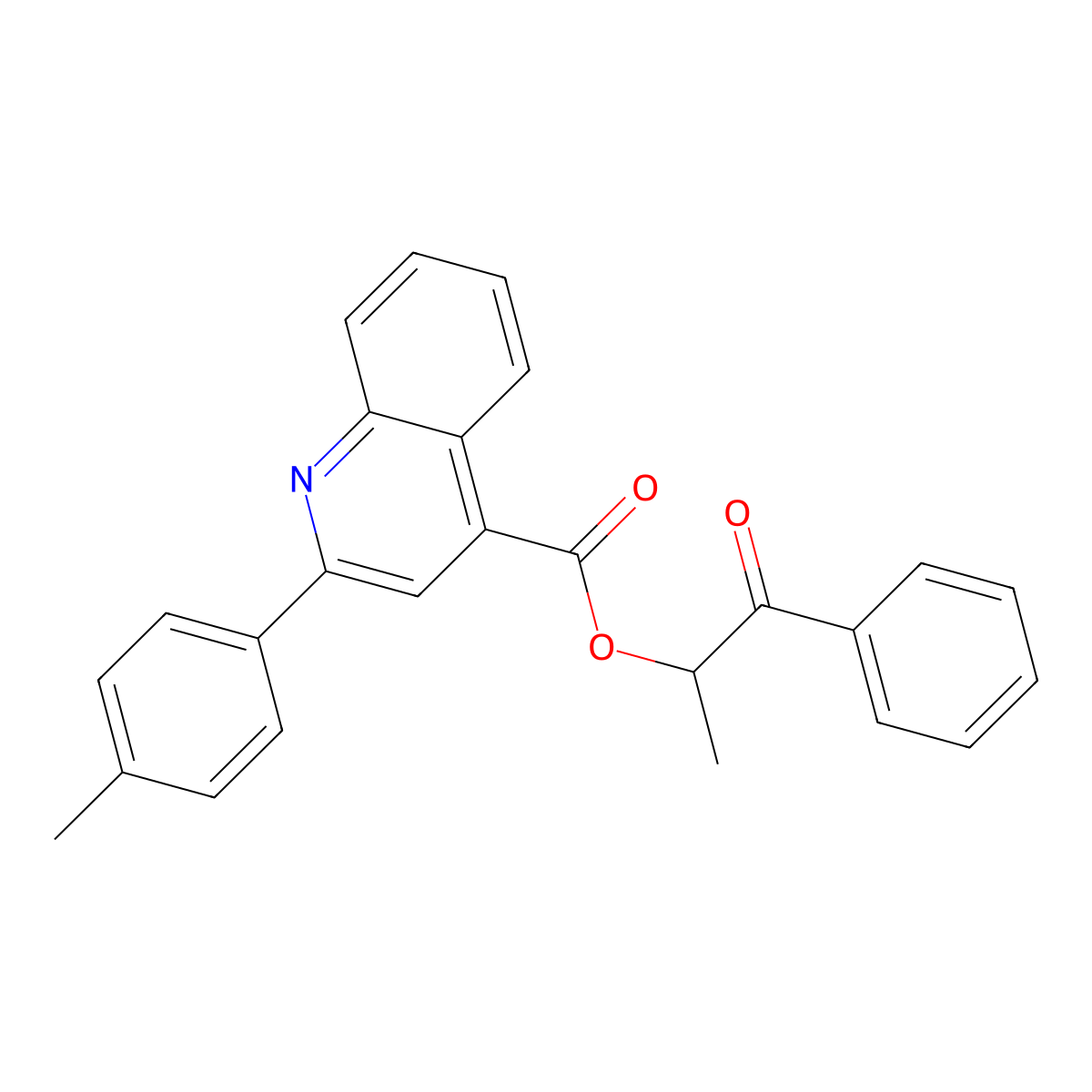 1-Oxo-1-phenylpropan-2-yl 2-(4-methylphenyl)quinoline-4-carboxylate molecular structure, CAS 355428-42-1