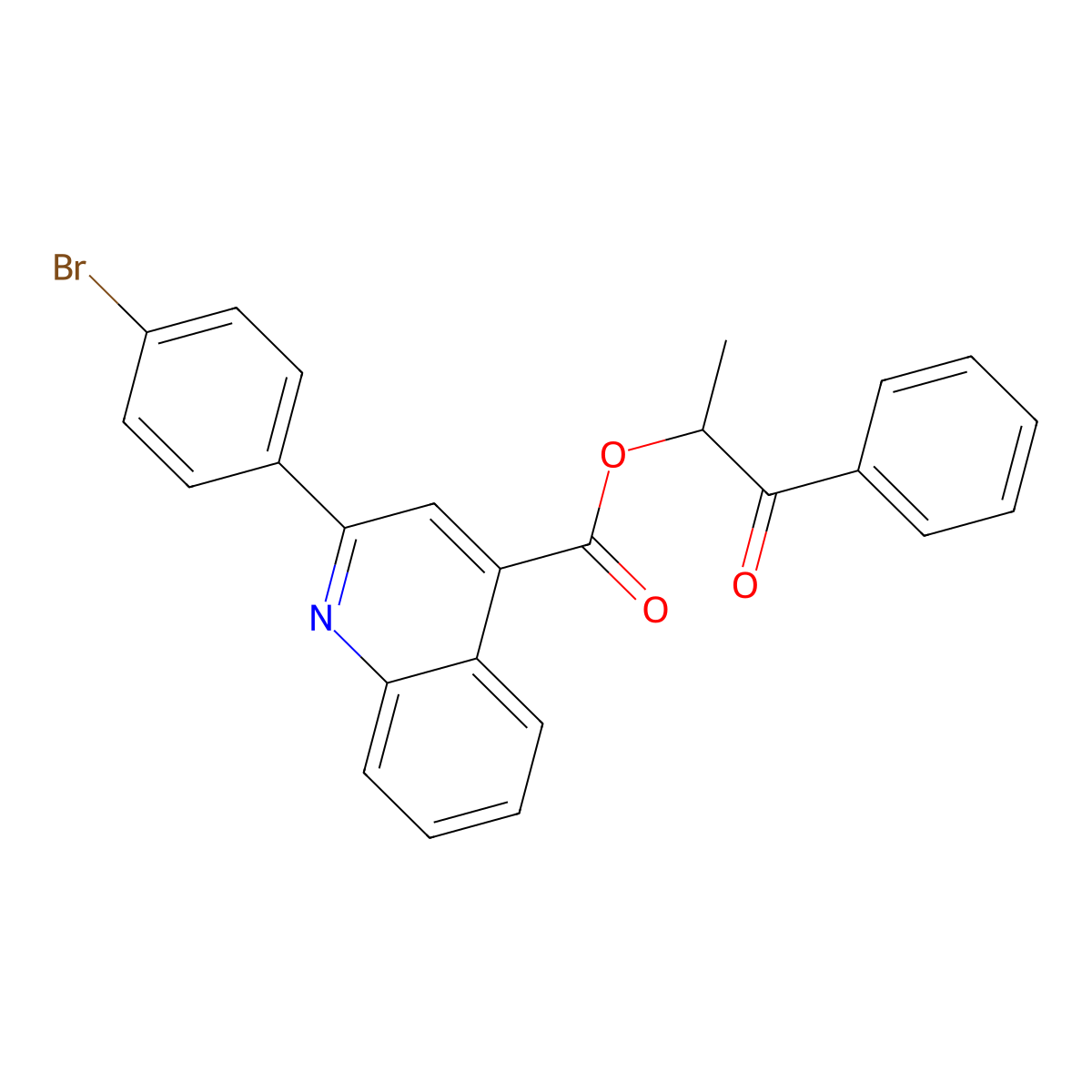 1-Methyl-2-oxo-2-phenylethyl 2-(4-bromophenyl)-4-quinolinecarboxylate molecular structure, CAS 355428-43-2
