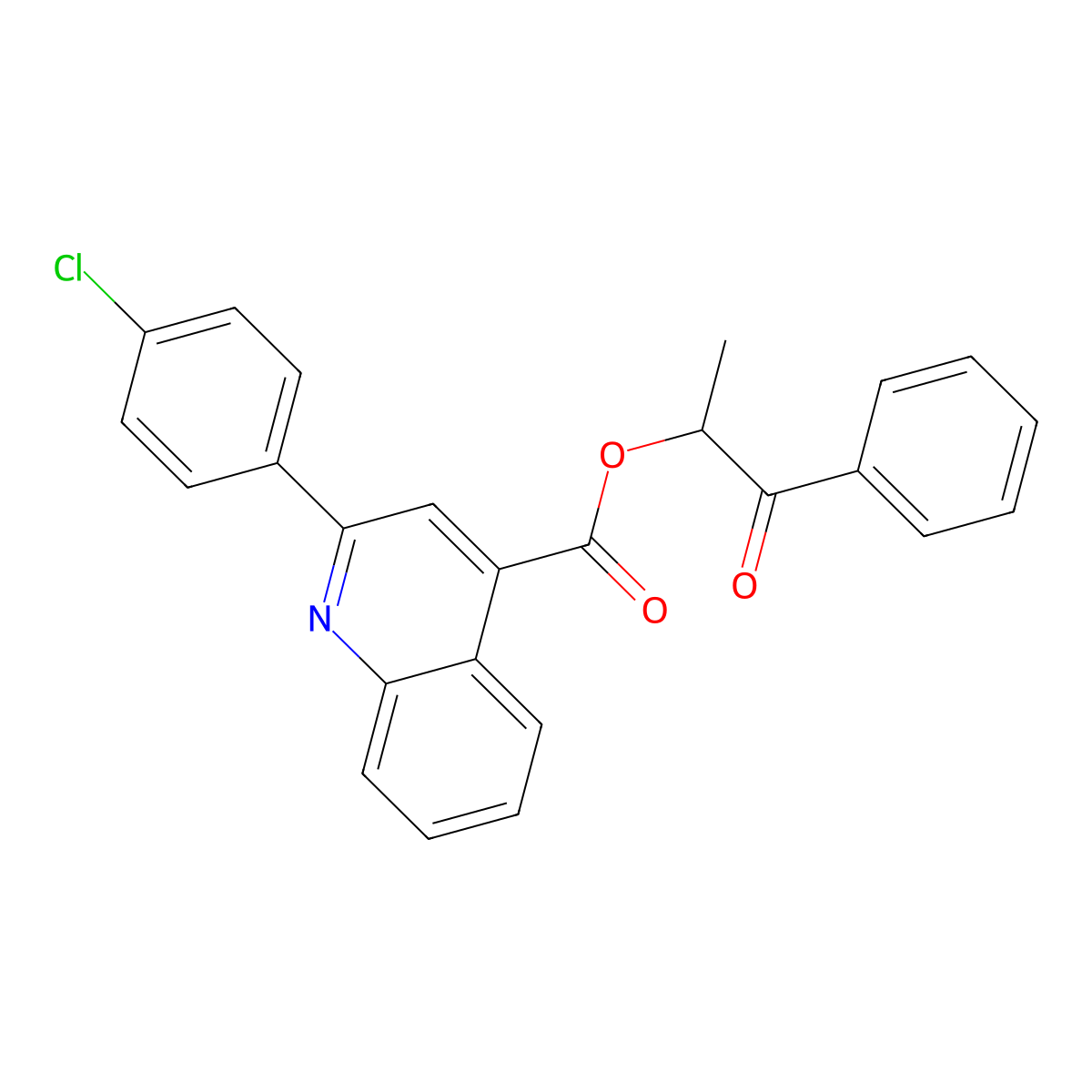 (1-Oxo-1-phenylpropan-2-yl) 2-(4-chlorophenyl)quinoline-4-carboxylate molecular structure, CAS 355428-44-3
