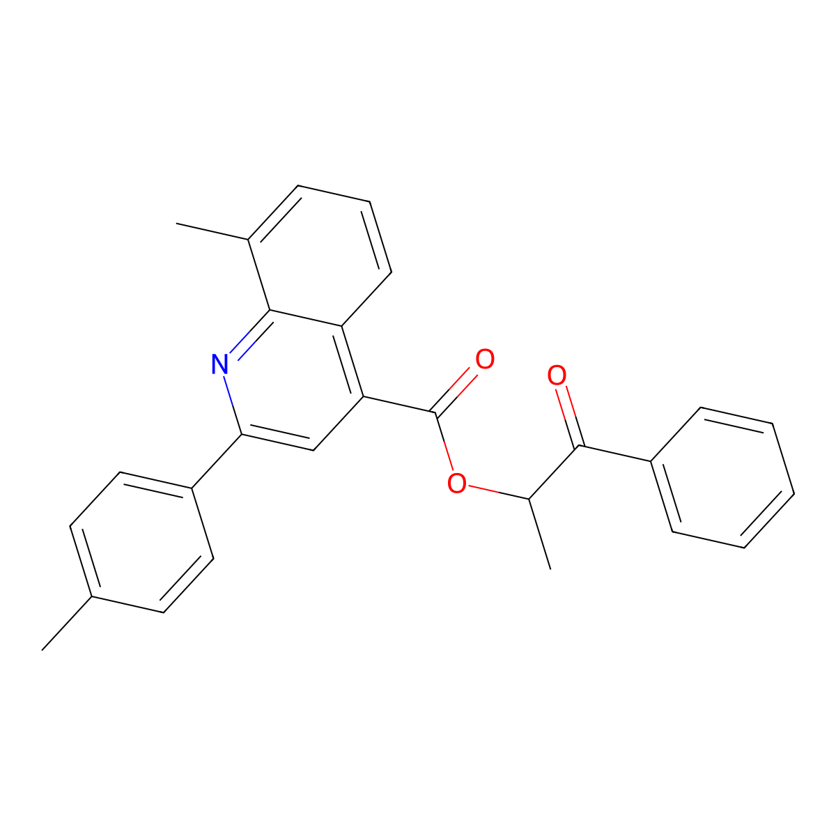 1-Methyl-2-oxo-2-phenylethyl 8-methyl-2-(4-methylphenyl)-4-quinolinecarboxylate molecular structure, CAS 355428-46-5
