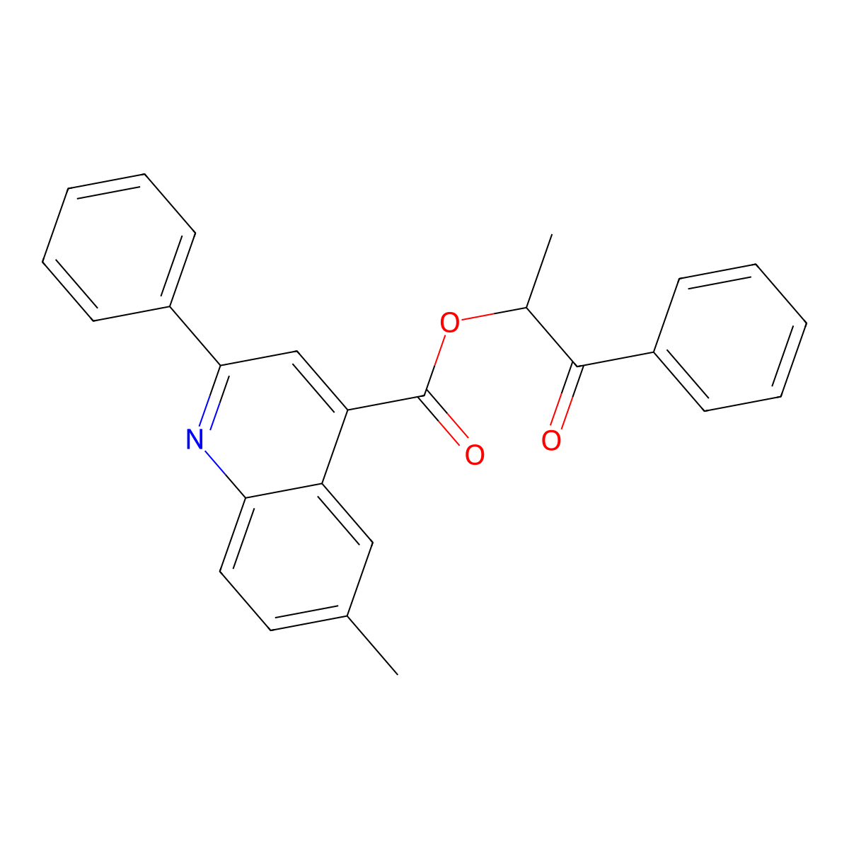 1-Methyl-2-oxo-2-phenylethyl 6-methyl-2-phenyl-4-quinolinecarboxylate molecular structure, CAS 355428-50-1