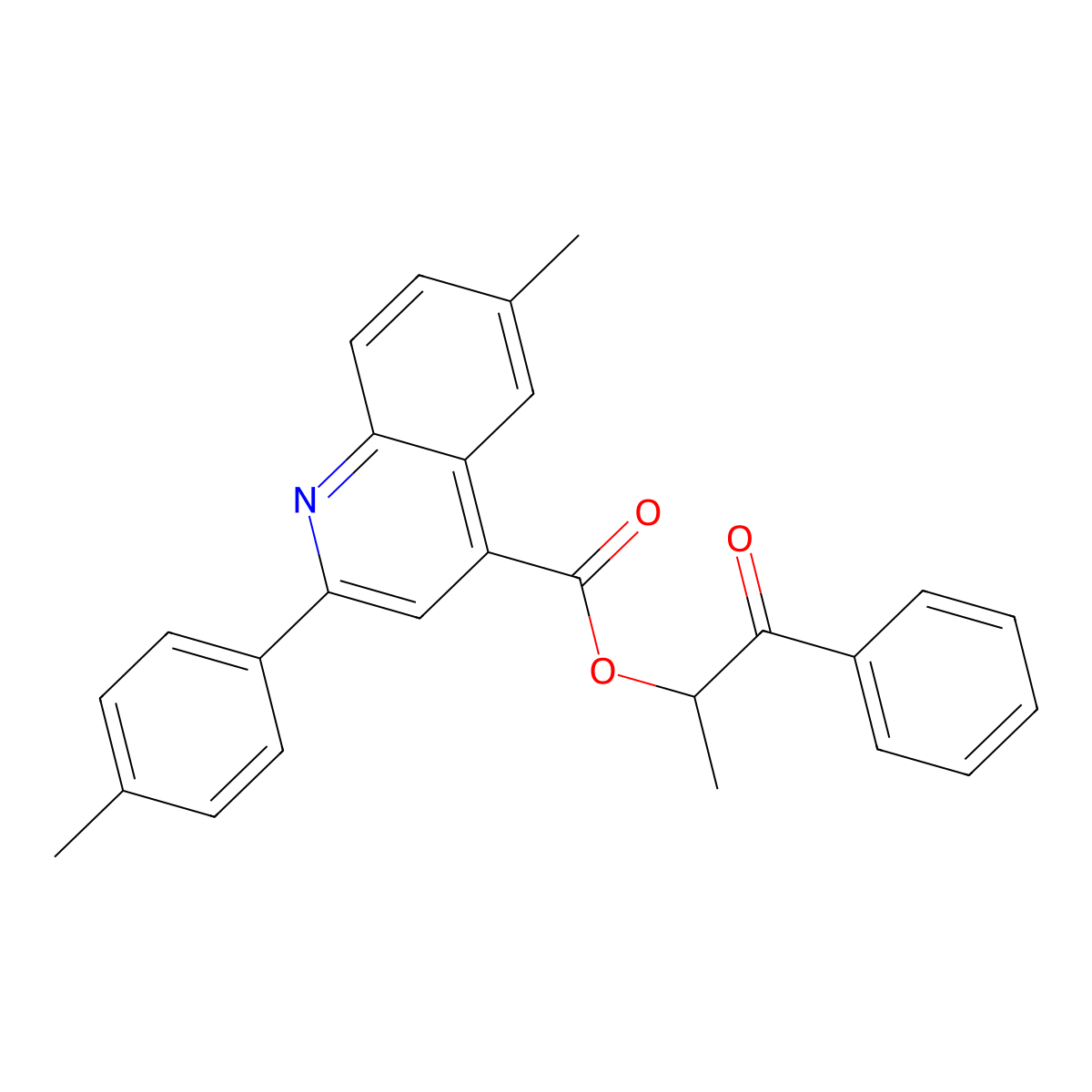 1-Methyl-2-oxo-2-phenylethyl 6-methyl-2-(4-methylphenyl)-4-quinolinecarboxylate molecular structure, CAS 355428-51-2