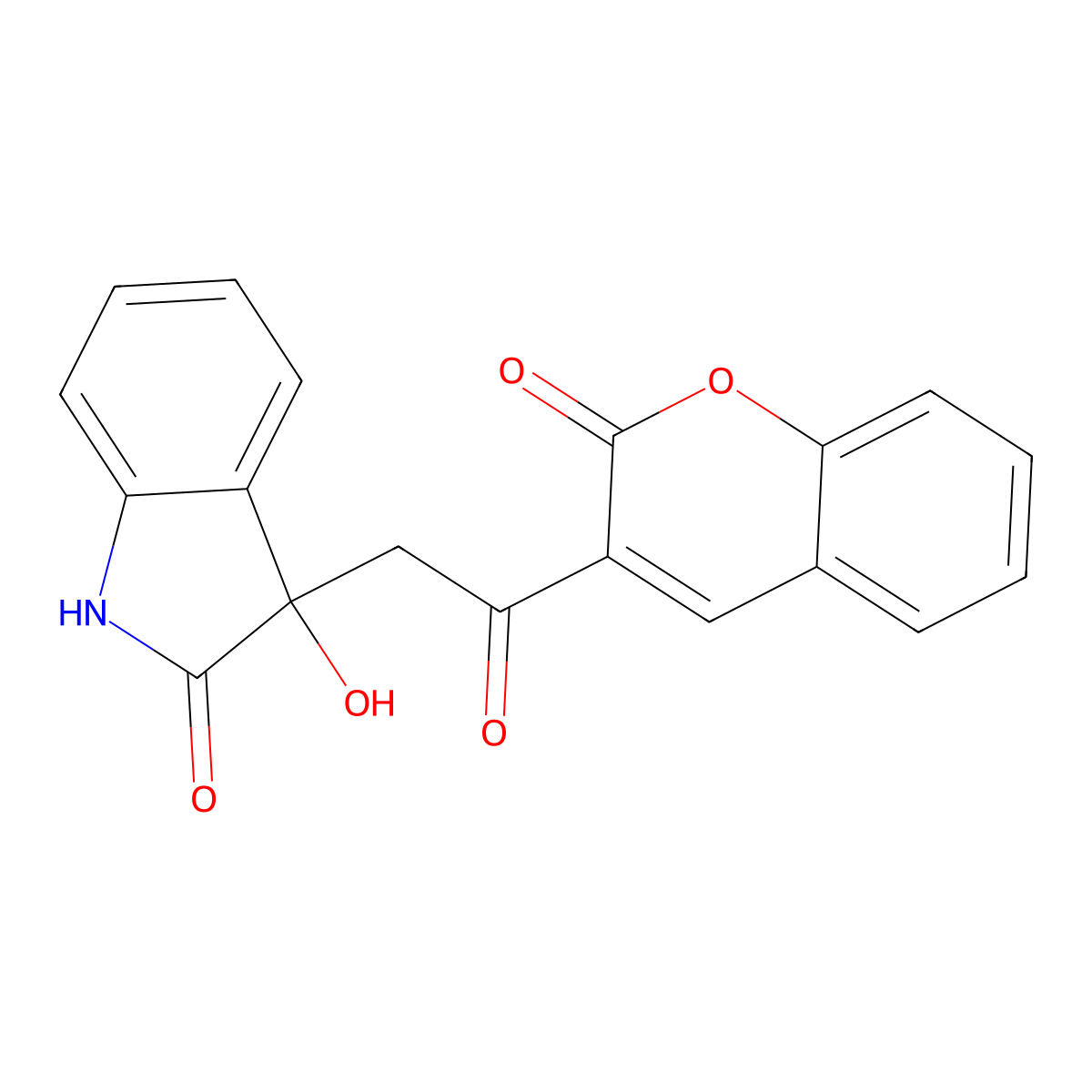 3-hydroxy-3-[2-oxo-2-(2-oxochromen-3-yl)ethyl]-1H-indol-2-one molecular structure, CAS 355428-85-2