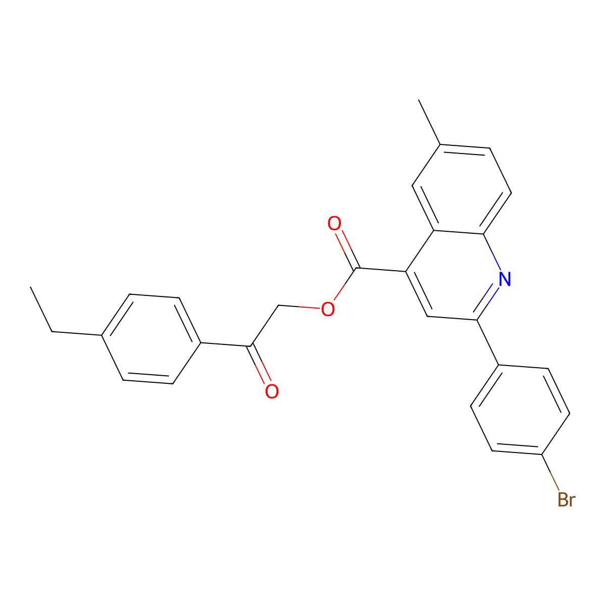 2-(4-Ethylphenyl)-2-oxoethyl 2-(4-bromophenyl)-6-methyl-4-quinolinecarboxylate molecular structure, CAS 355429-06-0
