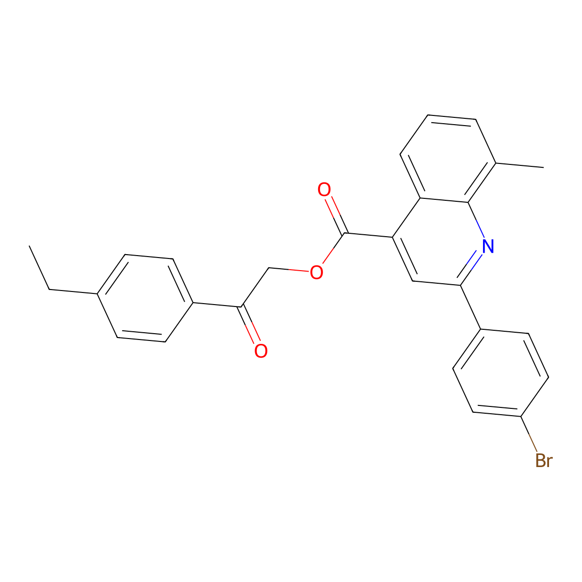 2-(4-Ethylphenyl)-2-oxoethyl 2-(4-bromophenyl)-8-methyl-4-quinolinecarboxylate molecular structure, CAS 355429-12-8