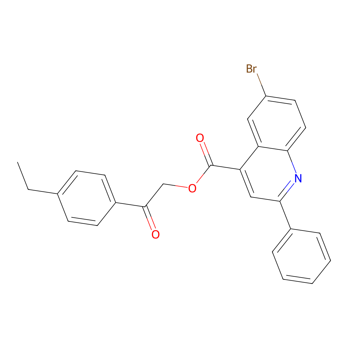 2-(4-Ethylphenyl)-2-oxoethyl 6-bromo-2-phenyl-4-quinolinecarboxylate molecular structure, CAS 355429-14-0