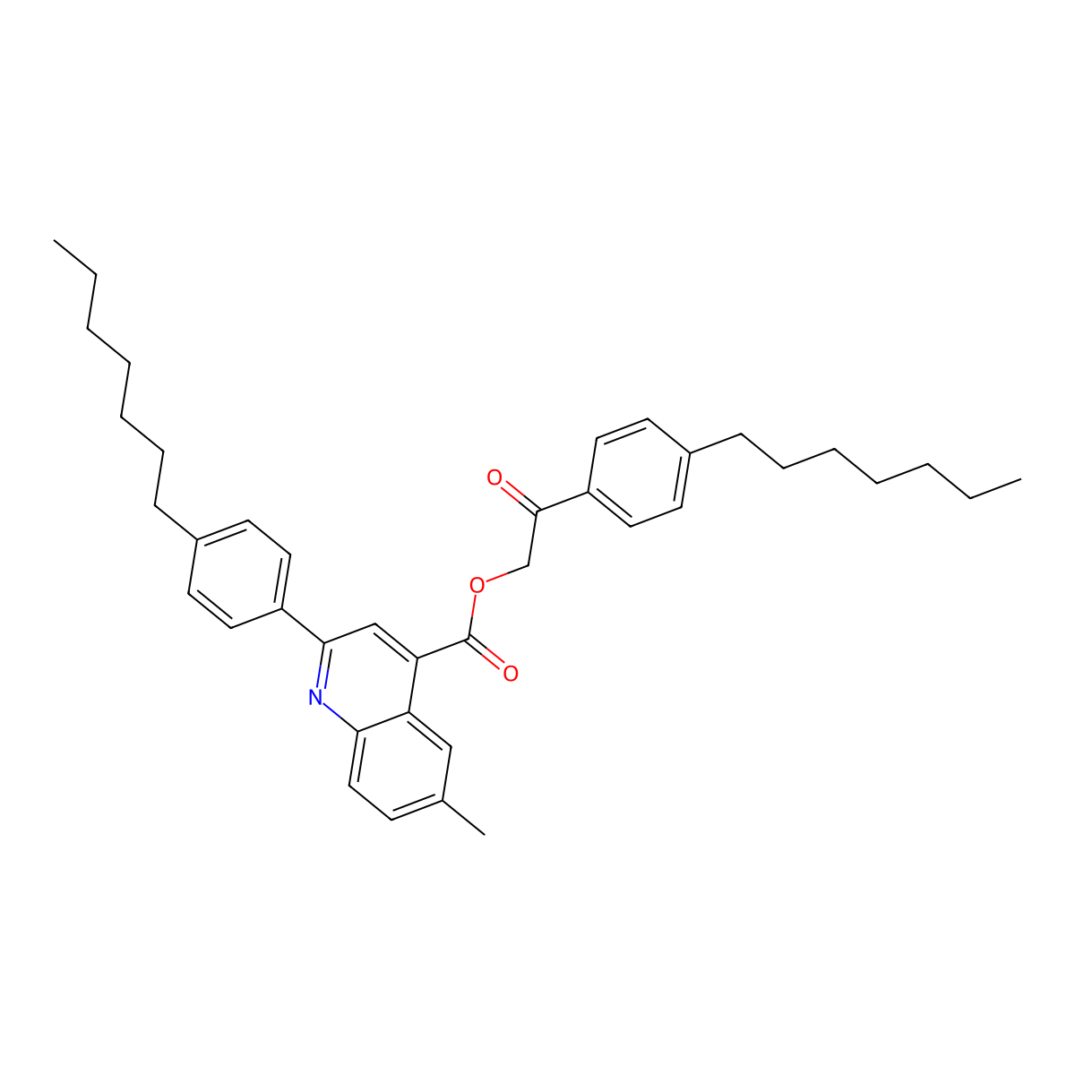 2-(4-Heptylphenyl)-2-oxoethyl 2-(4-heptylphenyl)-6-methylquinoline-4-carboxylate molecular structure, CAS 355429-21-9