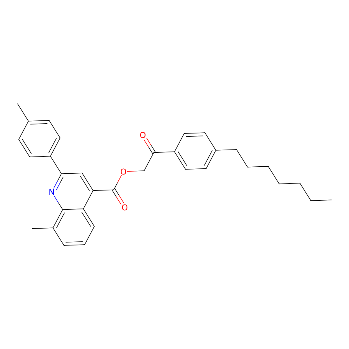 2-(4-Heptylphenyl)-2-oxoethyl 8-methyl-2-(4-methylphenyl)-4-quinolinecarboxylate molecular structure, CAS 355429-25-3