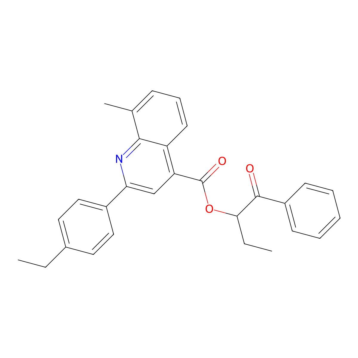 1-Benzoylpropyl 2-(4-ethylphenyl)-8-methyl-4-quinolinecarboxylate molecular structure, CAS 355429-33-3