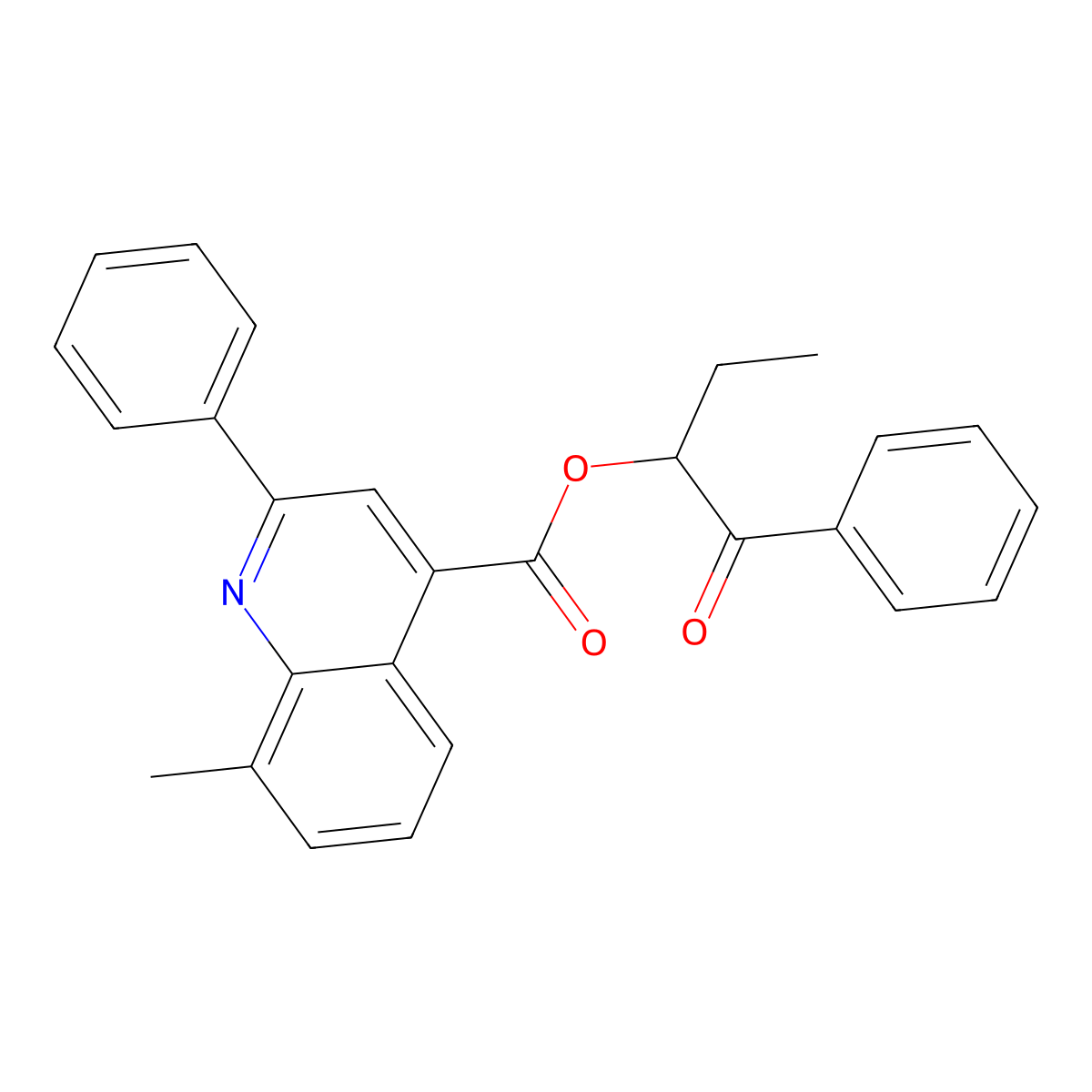 1-Benzoylpropyl 8-methyl-2-phenyl-4-quinolinecarboxylate molecular structure, CAS 355429-34-4