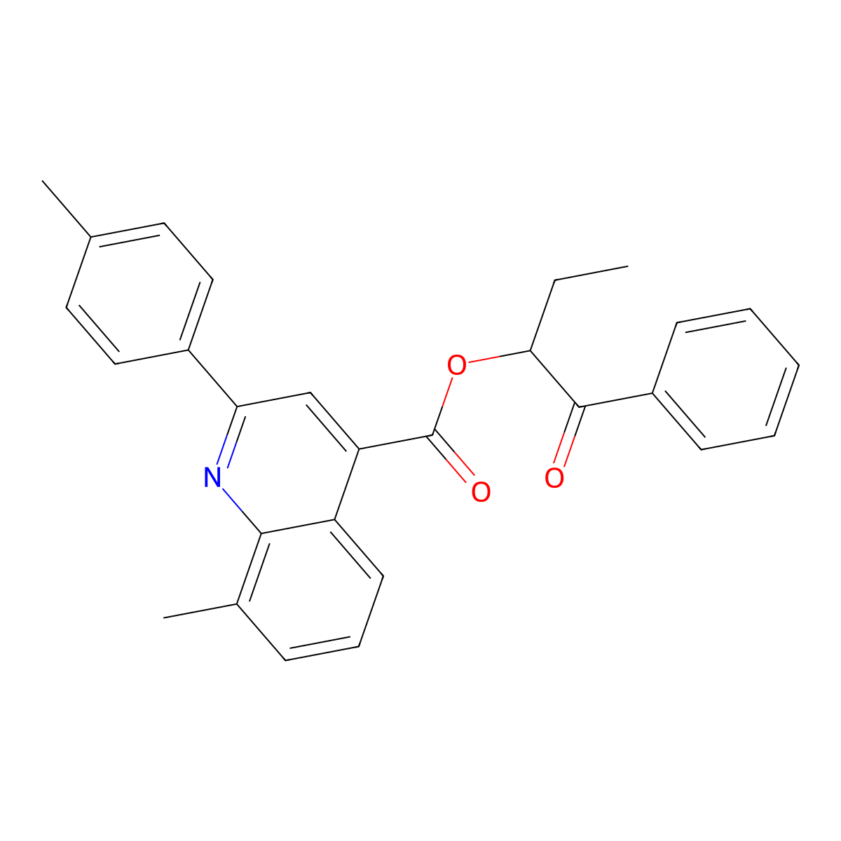 1-Benzoylpropyl 8-methyl-2-(4-methylphenyl)-4-quinolinecarboxylate molecular structure, CAS 355429-35-5