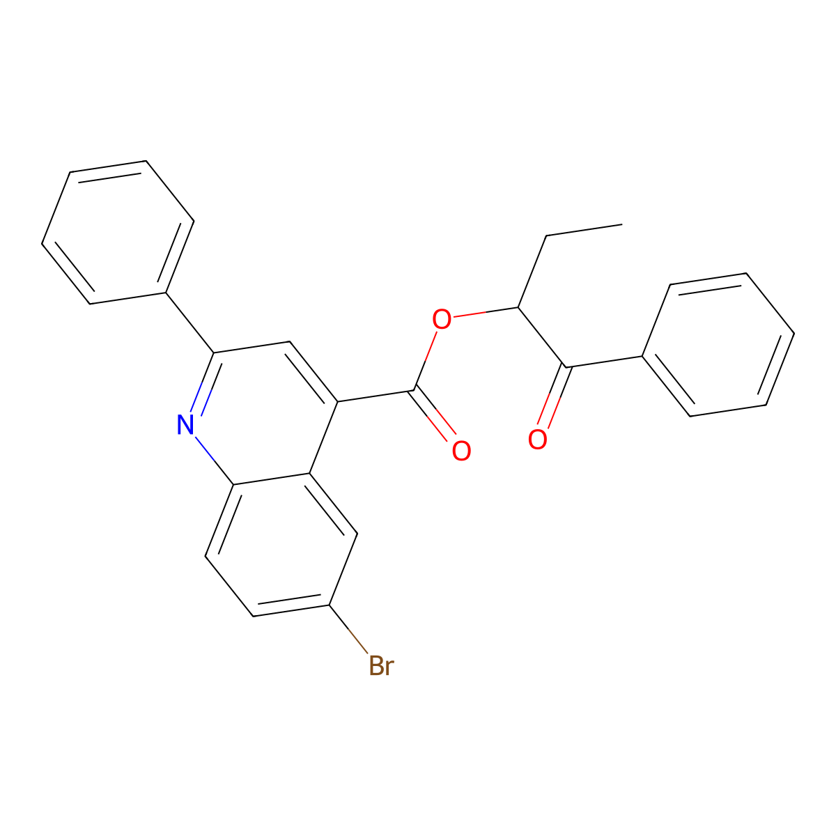 1-Benzoylpropyl 6-bromo-2-phenyl-4-quinolinecarboxylate molecular structure, CAS 355429-39-9