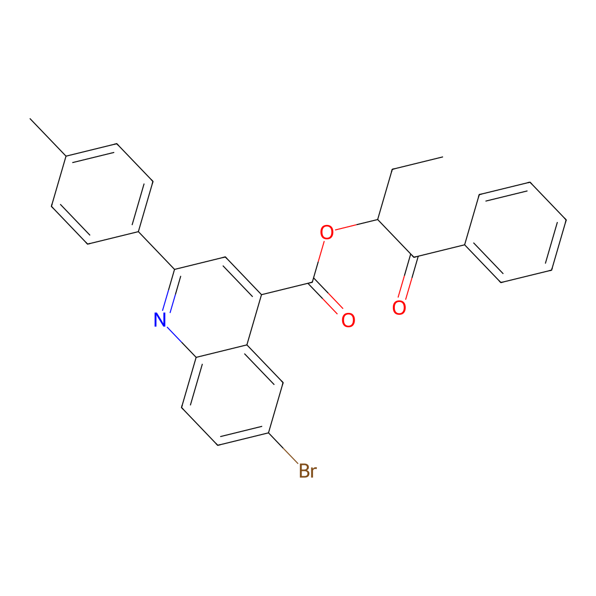 1-Benzoylpropyl 6-bromo-2-(4-methylphenyl)-4-quinolinecarboxylate molecular structure, CAS 355429-40-2