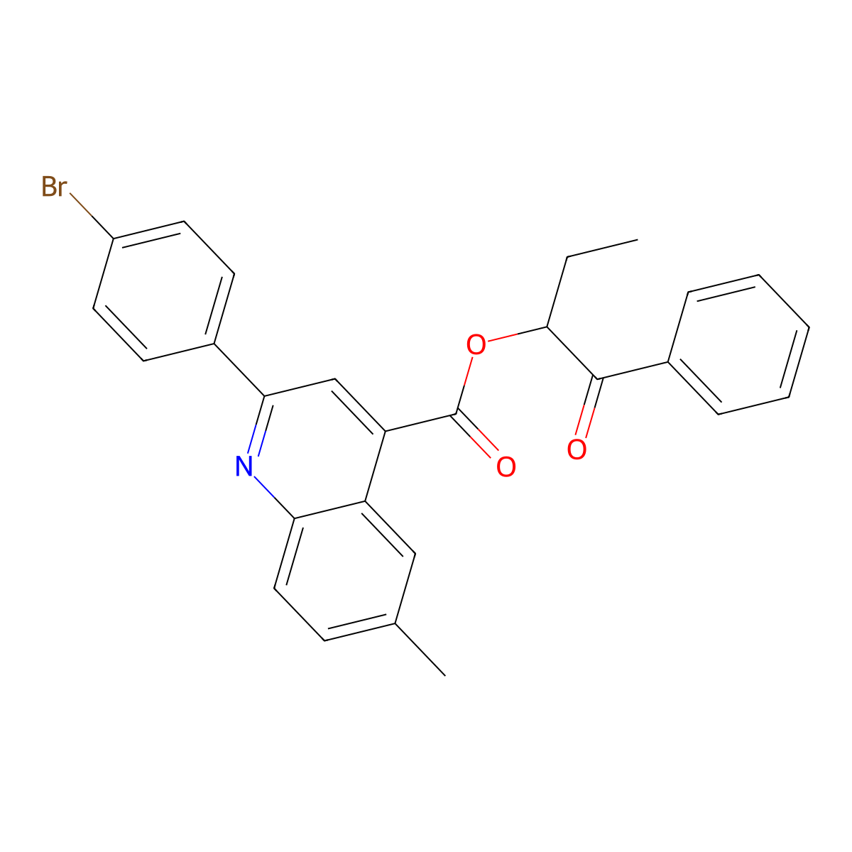 1-Benzoylpropyl 2-(4-bromophenyl)-6-methyl-4-quinolinecarboxylate molecular structure, CAS 355429-43-5