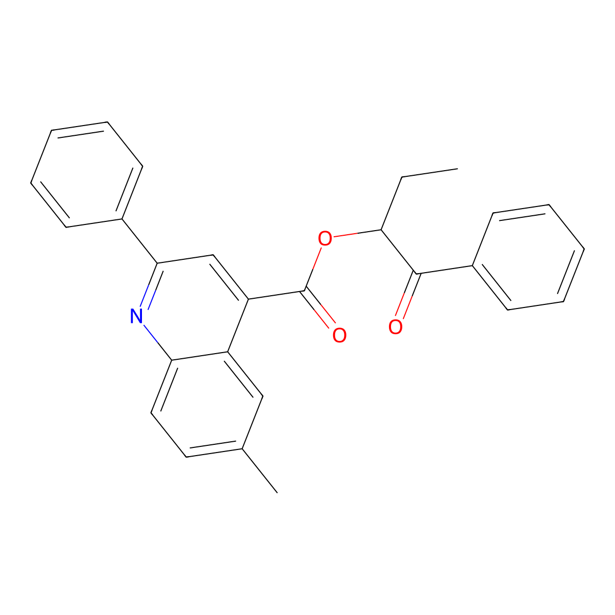 1-Benzoylpropyl 6-methyl-2-phenyl-4-quinolinecarboxylate molecular structure, CAS 355429-72-0