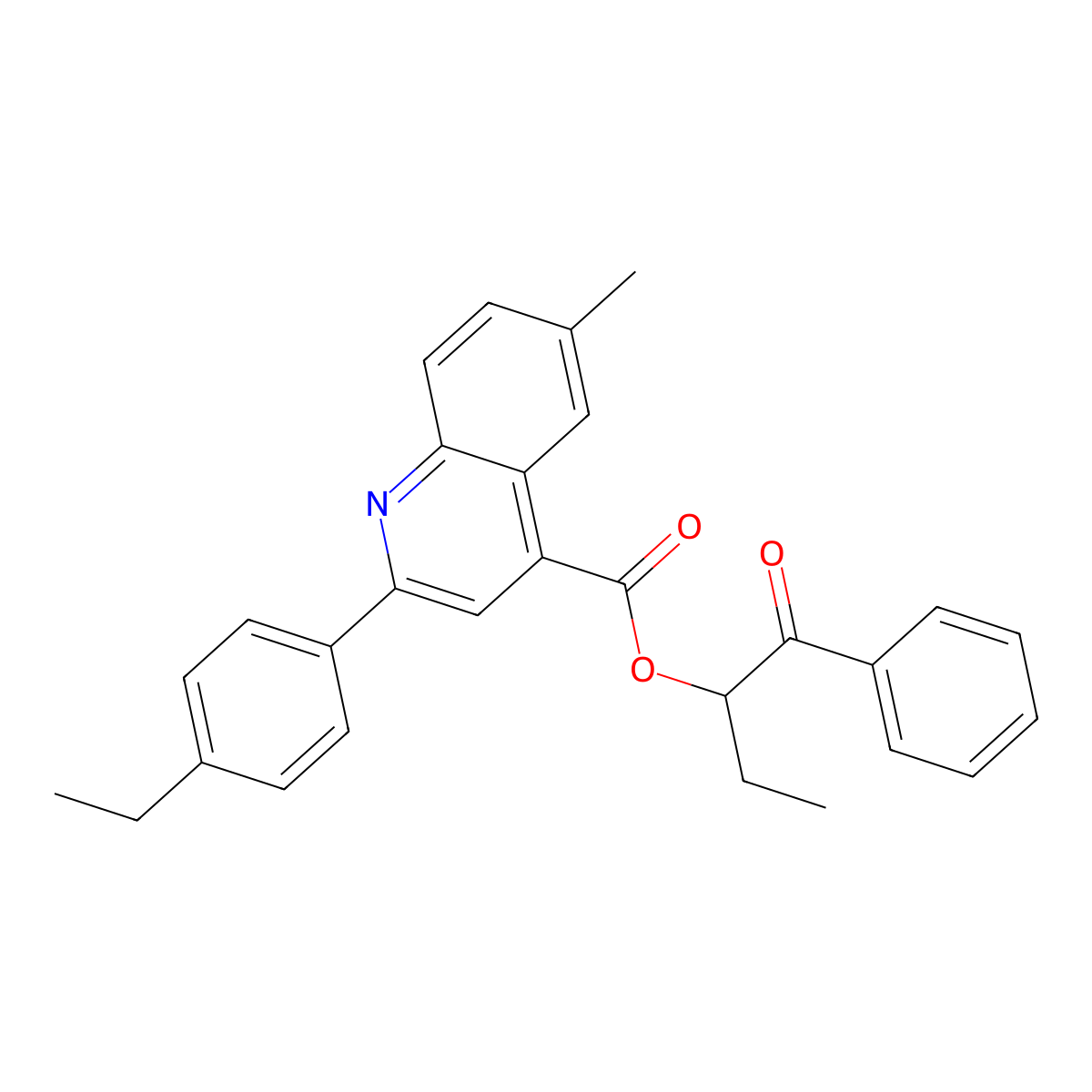 1-Benzoylpropyl 2-(4-ethylphenyl)-6-methyl-4-quinolinecarboxylate molecular structure, CAS 355429-73-1