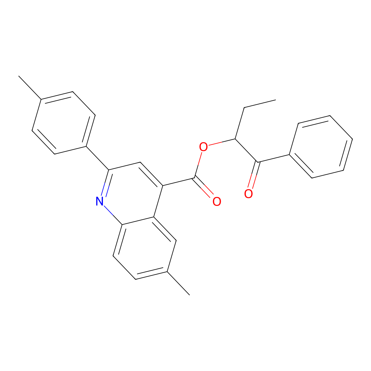 1-Benzoylpropyl 6-methyl-2-(4-methylphenyl)-4-quinolinecarboxylate molecular structure, CAS 355429-77-5