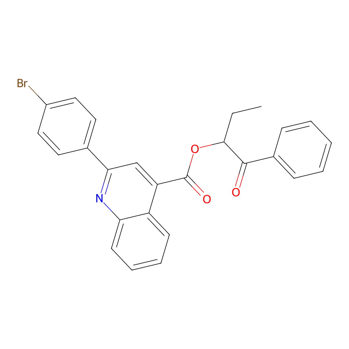 (1-Oxo-1-phenylbutan-2-yl) 2-(4-bromophenyl)quinoline-4-carboxylate molecular structure, CAS 355429-78-6