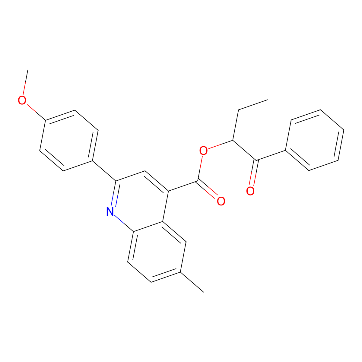 1-Benzoylpropyl 2-(4-methoxyphenyl)-6-methyl-4-quinolinecarboxylate molecular structure, CAS 355429-79-7