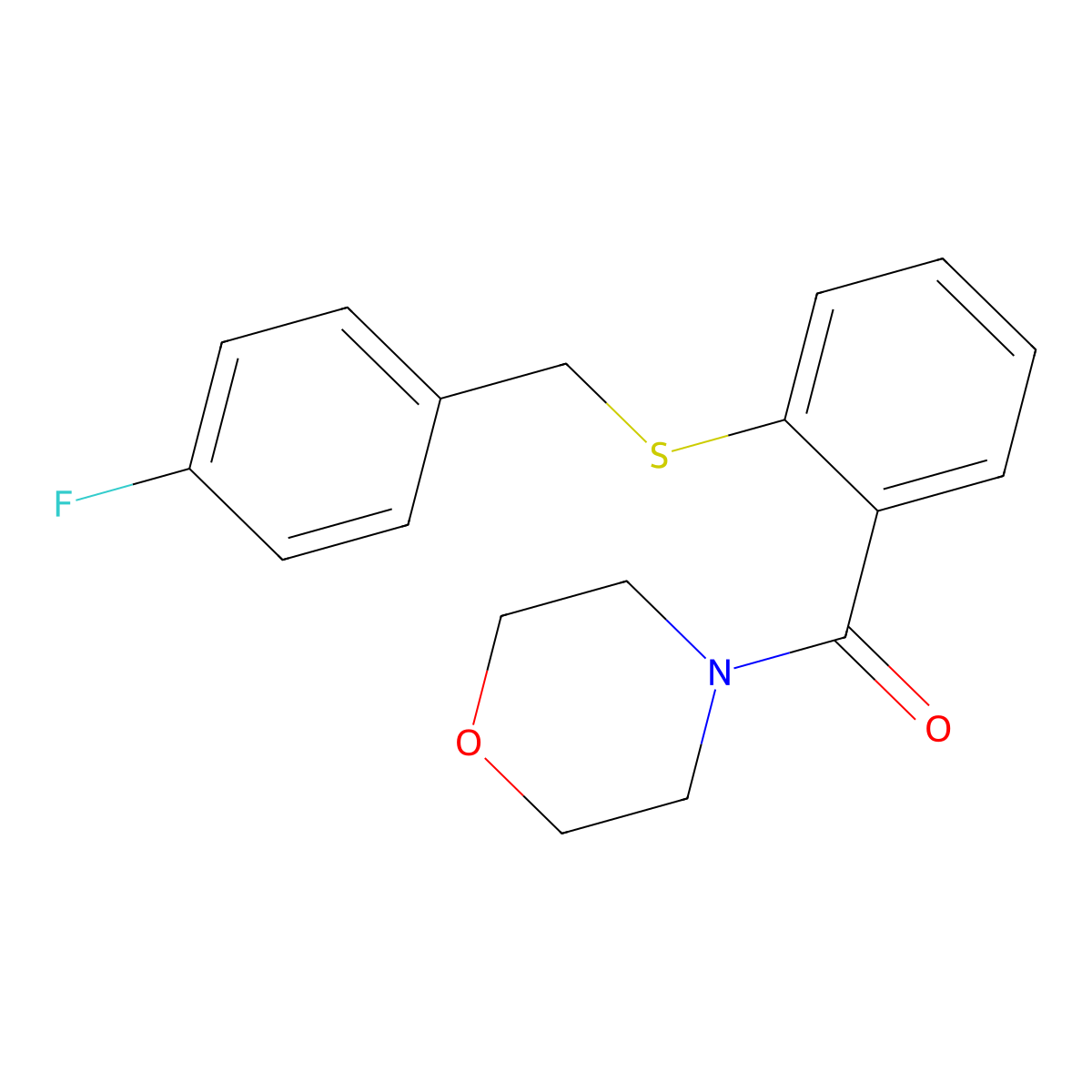 [2-[(4-Fluorophenyl)methylsulfanyl]phenyl]-morpholin-4-ylmethanone molecular structure, CAS 355430-43-2